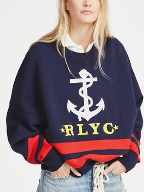 Polo Ralph Lauren Yacht Club Anchor fleece oversized pullover